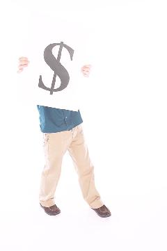 person holding dollar sign